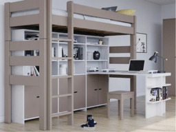 Mathy by Bols Dominique 186 High Sleeper with Bookcase-Marsala - thumbnail 6