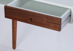 Flair Edelweiss Desk Walnut & White with Brass Accents (120x50) - thumbnail 4