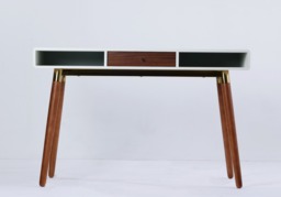 Flair Edelweiss Desk Walnut & White with Brass Accents (120x50) - thumbnail 7