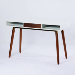 Flair Edelweiss Desk Walnut & White with Brass Accents (120x50) - thumbnail 1