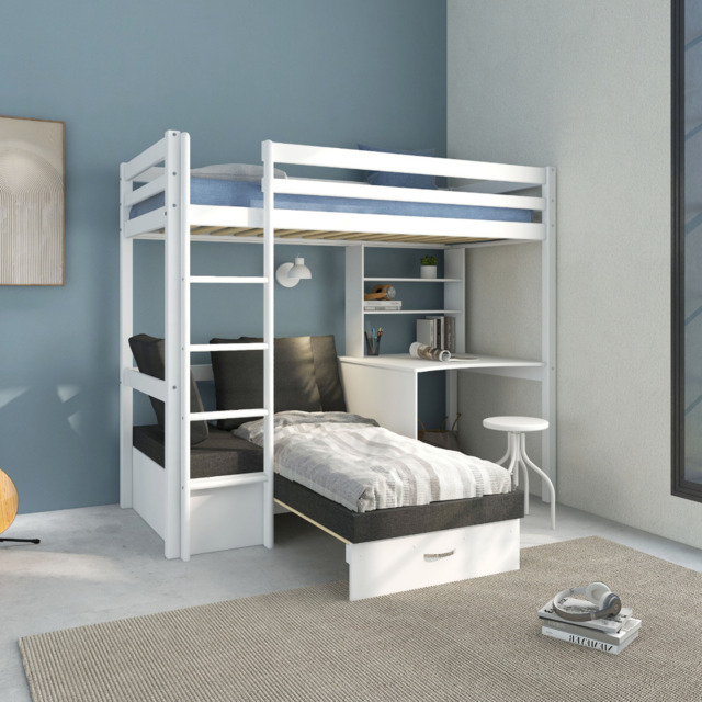 Thuka Hit 8 Single High Sleeper Bed with Desk & Sofa Bed - image 1