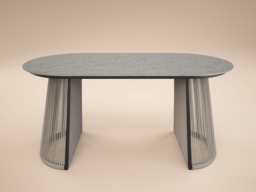 SOLACE+CO Hana Oval Garden Dining Table Grey with Lynden Chairs Set of 4 Dark Brown - thumbnail 5