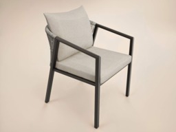 SOLACE+CO Hana Oval Garden Dining Table Grey with Lynden Chairs Set of 4 Dark Brown - thumbnail 6