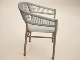 SOLACE+CO Hana Round Table & Set of 4 Lita Chairs Garden Dining Set White & Beige - thumbnail 5