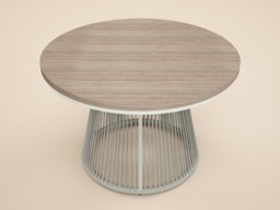 SOLACE+CO Hana Round Table & Set of 4 Lita Chairs Garden Dining Set White & Beige - thumbnail 4