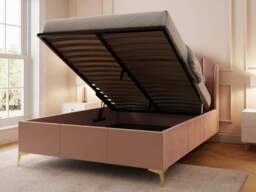 GFW Pettine 135cm End Lift Ottoman Bed -Blush Pink - thumbnail 2