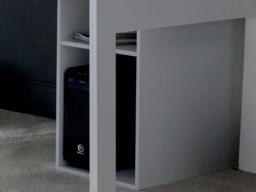 Kids Avenue Urban High Sleeper Loft Gaming Bed with Desk White & Grey - thumbnail 5