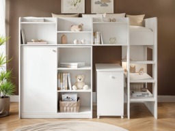 Flair Wizard Junior High Sleeper Workstation White - thumbnail 2