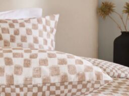 HÖEM Nyhavn Reversible Checkerboard Duvet Cover Set Cotton-Tobacco-SuperKing - thumbnail 4