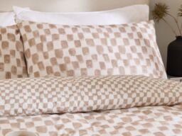 HÖEM Nyhavn Reversible Checkerboard Duvet Cover Set Cotton-Tobacco-SuperKing - thumbnail 3