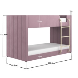 Flair Eden Bunk Bed Pink Velvet - thumbnail 6
