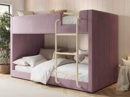 Flair Eden Bunk Bed Pink Velvet - thumbnail 1