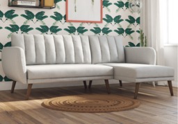 Dorel Brittany Sectional Sofa Bed-Navy Blue - thumbnail 2