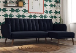Dorel Brittany Sectional Sofa Bed-Navy Blue - thumbnail 4