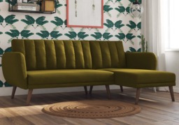 Dorel Brittany Sectional Sofa Bed-Navy Blue - thumbnail 3