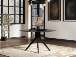 SOLACE+CO Emil Round Mottled Glass Dining Table with Vito Chairs Set of 4 - thumbnail 2