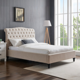Limelight Rosa Fabric Bed Frame-Double-Natural - thumbnail 1