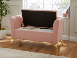 GFW Pettine Fabric Ottoman Storage Bench - Blush Pink - thumbnail 2