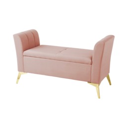 GFW Pettine Fabric Ottoman Storage Bench - Blush Pink - thumbnail 4