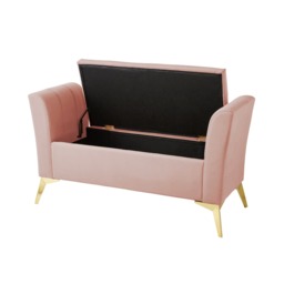 GFW Pettine Fabric Ottoman Storage Bench - Blush Pink - thumbnail 6