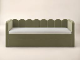 Flair Esme Cloud Day Bed with Trundle Khaki Green Velvet - thumbnail 4