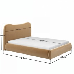 SOLACE+CO Ember Ottoman Bed Sand Velvet Kingsize - thumbnail 6