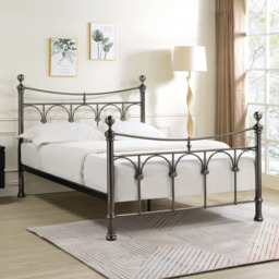 Limelight Gamma Bed Frame In Black Antique Nickel-Double - thumbnail 1