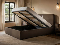 Solace+Co Stille Ottoman Bed with LED Lighting-Brown-Kingsize - thumbnail 3