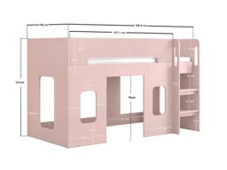 Flair Lino Playhouse Mid Sleeper Bed Pink - thumbnail 5