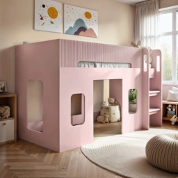 Flair Lino Playhouse Mid Sleeper Bed Pink