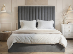 Flair Everley Kingsize Ottoman Bed Grey Velvet - thumbnail 2
