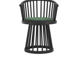LPD Lina Dining Chair Velvet Wood Frame Green - thumbnail 3