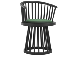 LPD Lina Dining Chair Velvet Wood Frame Green - thumbnail 4