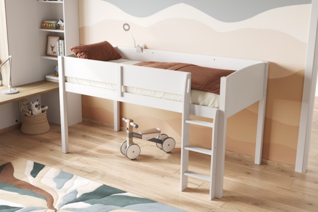 Flair Loop Wooden Mid Sleeper White - image 1