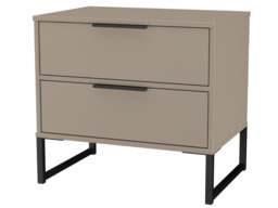 "Welcome Furniture Diego Double 2 Drawer Midi Bedside Cabinet-Black " - thumbnail 6