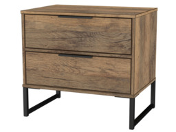 "Welcome Furniture Diego Double 2 Drawer Midi Bedside Cabinet-Black " - thumbnail 5