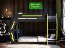 Recoil Alister Gaming Bunk Bed with Desk Charcoal & Green - thumbnail 2