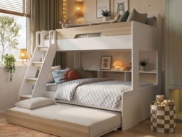 Flair Interstellar Triple Bunk Bed with Storage Oak - thumbnail 3