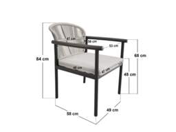 SOLACE+CO Eliza Outdoor Dining Table & Chairs Set Grey & Dark Brown Set of 4 - thumbnail 7
