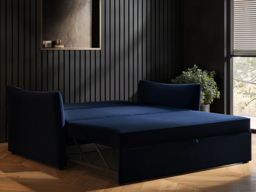 SOLACE+CO Skyler 2 Seater Sofa Bed Navy Velvet - thumbnail 4