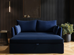 SOLACE+CO Skyler 2 Seater Sofa Bed Navy Velvet - thumbnail 3