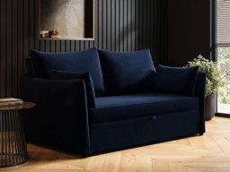 SOLACE+CO Skyler 2 Seater Sofa Bed Navy Velvet - thumbnail 2