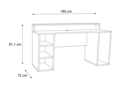Flair Power X Gaming Desk with RGB LED Black - thumbnail 6