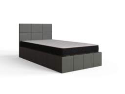 GFW Side Lift Ottoman Storage Bed-Grey Faux Leather-Single - thumbnail 5