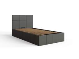 GFW Side Lift Ottoman Storage Bed-Grey Faux Leather-Single - thumbnail 6