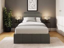 GFW Side Lift Ottoman Storage Bed-Grey Faux Leather-Single - thumbnail 3