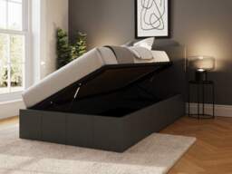 GFW Side Lift Ottoman Storage Bed-Grey Faux Leather-Single - thumbnail 2