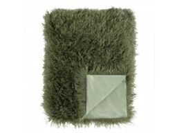 Furn Rowan 130 x 175cm Faux Fur Throw Polyester-Khaki - thumbnail 4