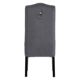 Living & Home Set of 2 Grey Velvet High Back Dinning Chair - thumbnail 4