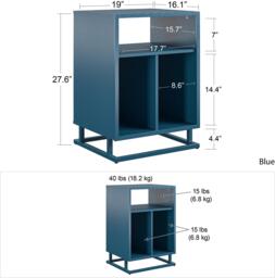 Novogratz Regal Turntable Stand-Blue Oak - thumbnail 6